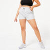 Fitness short voor dames 520 gemêleerd lichtgrijs