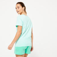 Pastelno zelena ženska majica za fitnes ESSENTIALS 500