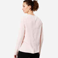 Women's Long-Sleeved Fitness T-Shirt 500 - Pink