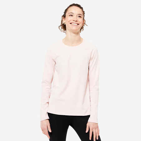 Majica za fitnes ženska 500 ružičasta