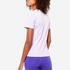 Cotton V- Neck Women's Gym T-Shirt 500 - Lilac Purple