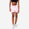 Short Fitness femme coton avec poche - 520 rose clair