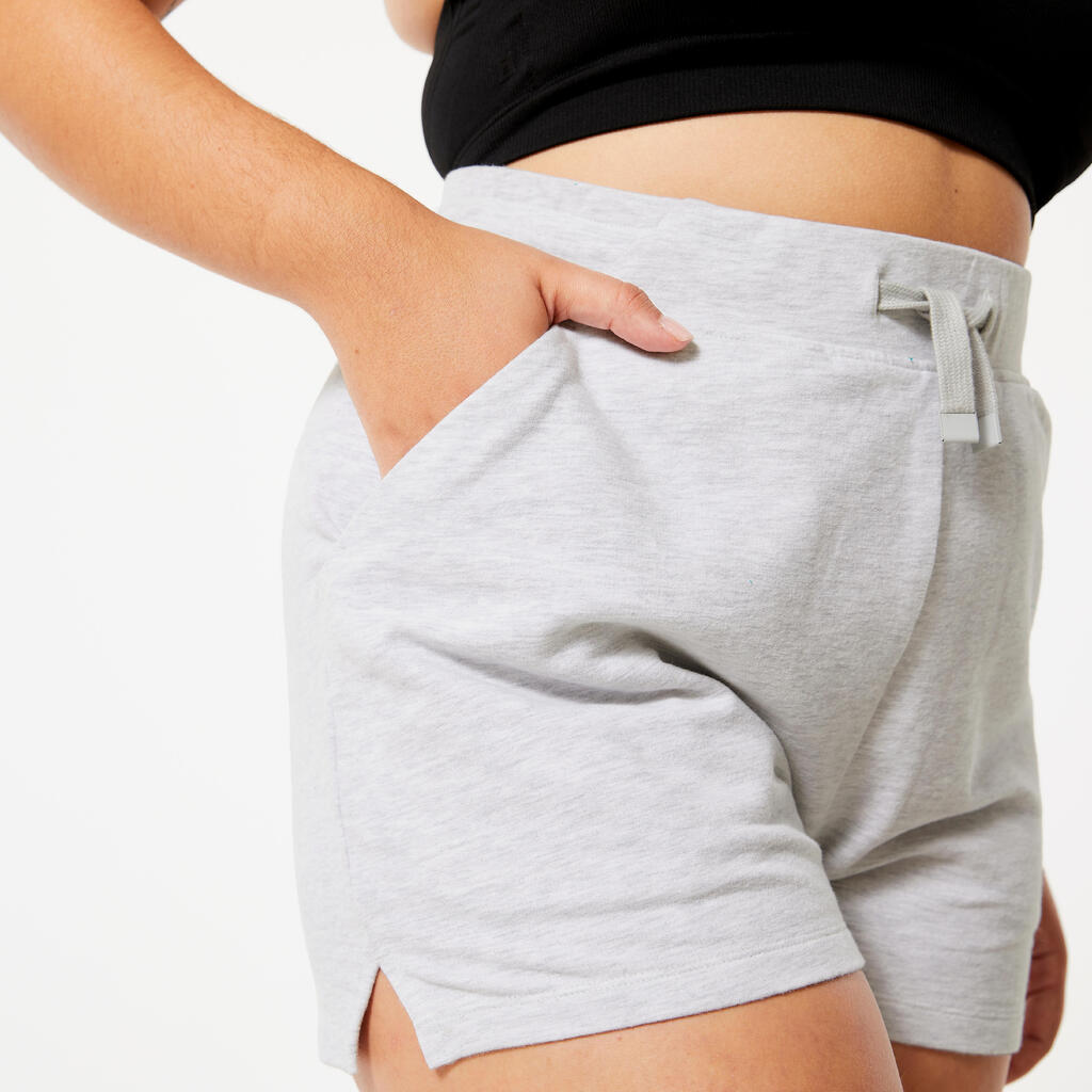 Shorts Damen Baumwolle mit Tasche - 520 mintgrün 