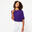 T-shirt crop top femme - violet profond