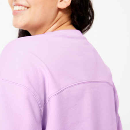Moteriškas „oversize“ stiliaus džemperis, šviesiai violetinis