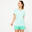 T-shirt donna palestra 500 ESSENTIALS regular fit 100% cotone verde