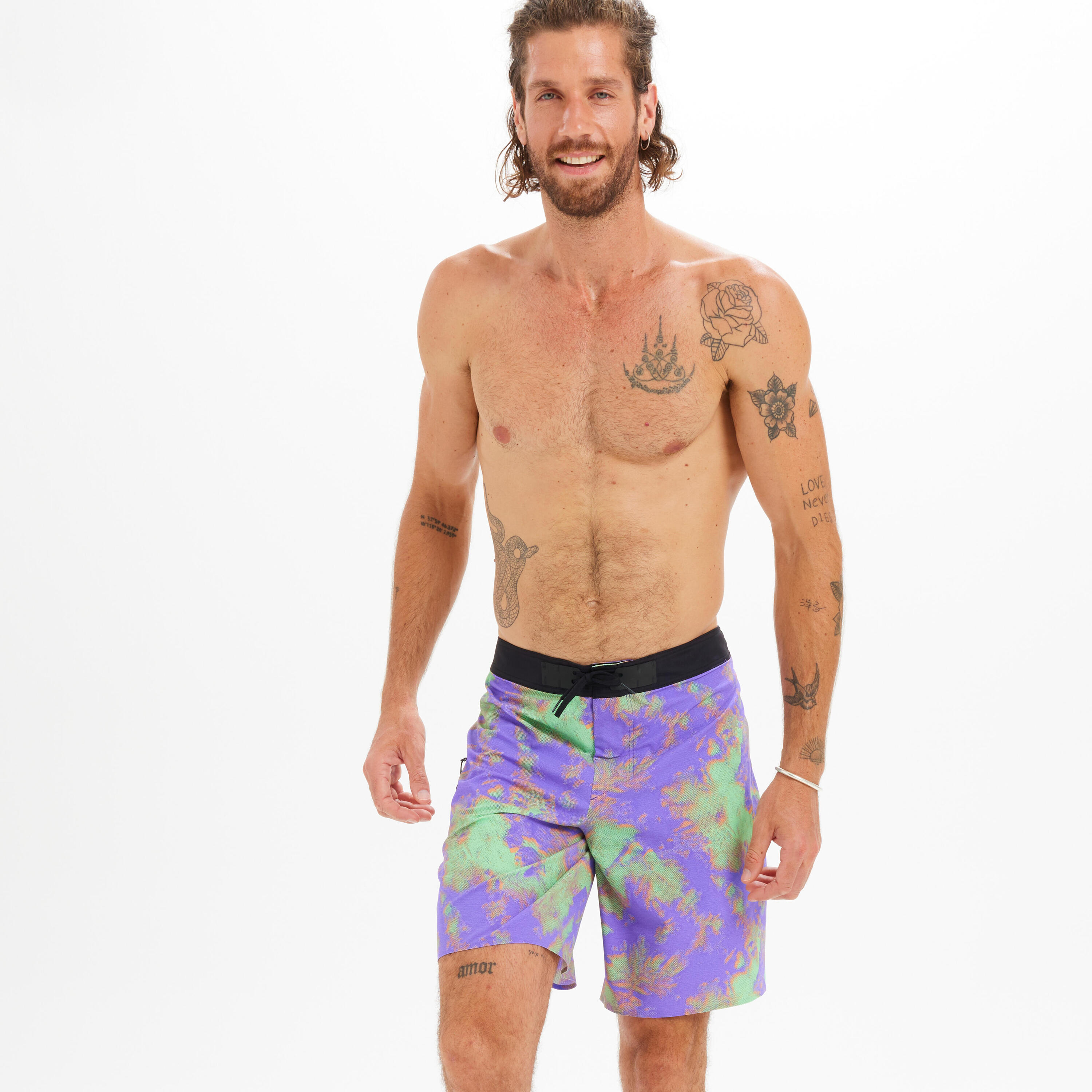 Men's Swim Shorts 19" - 900 tie dye green 3/9
