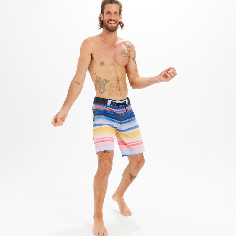 Surfboardshort voor heren 900 sunrise blauw 20"