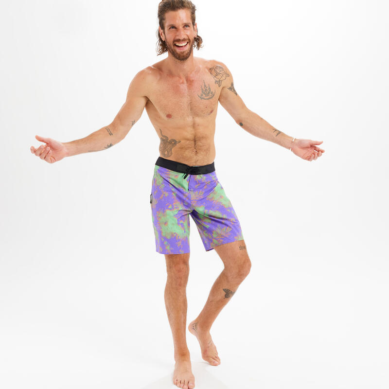 Short de bain 19" Homme - 900 tie dye vert