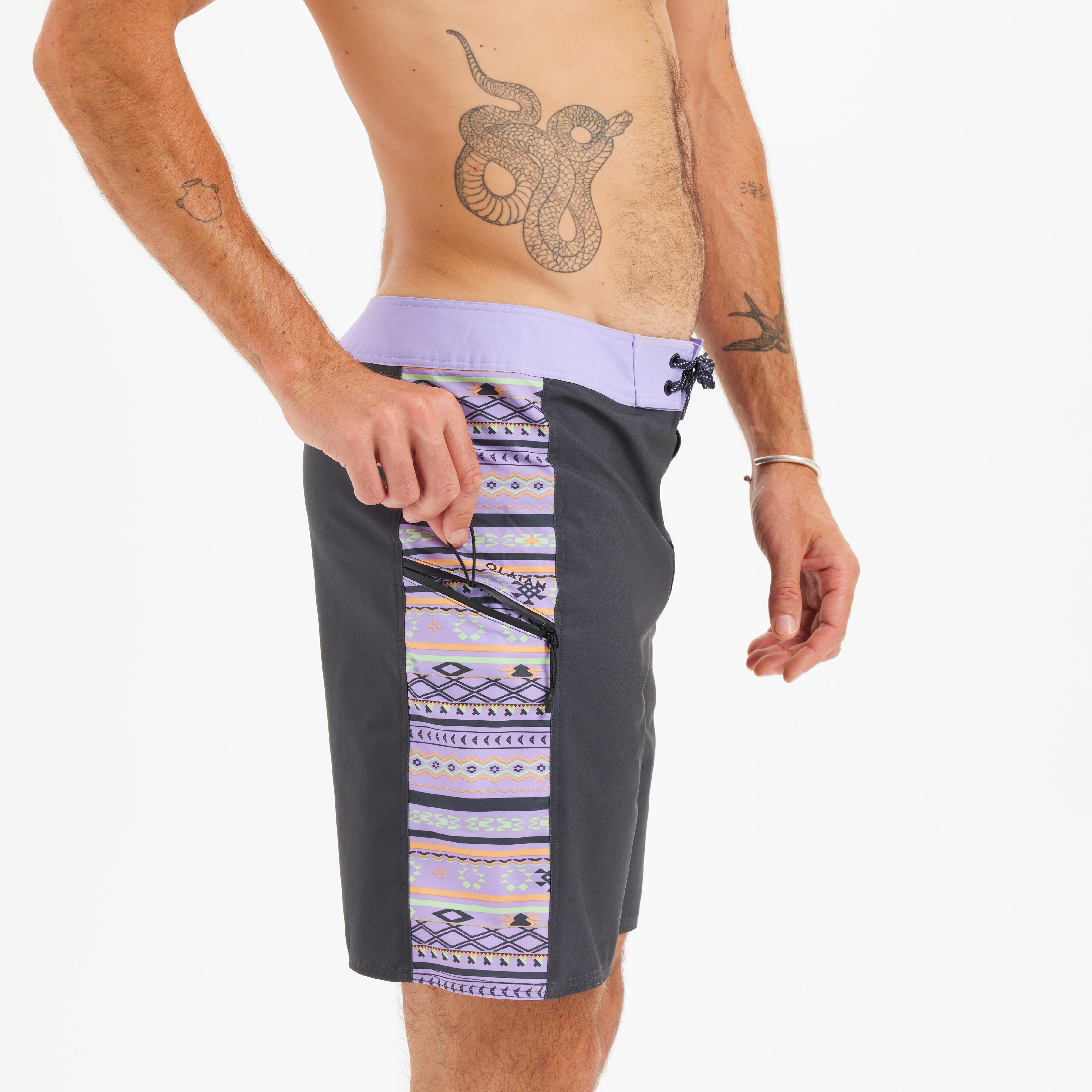 Boardshort surf 500 19" BLANKET PURPLE