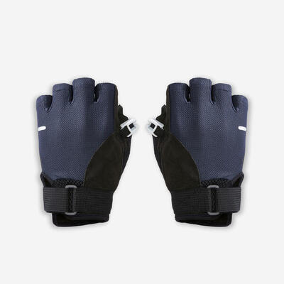 Vingerloze handschoenen voor nordicwalkingstokken blauw/zwart