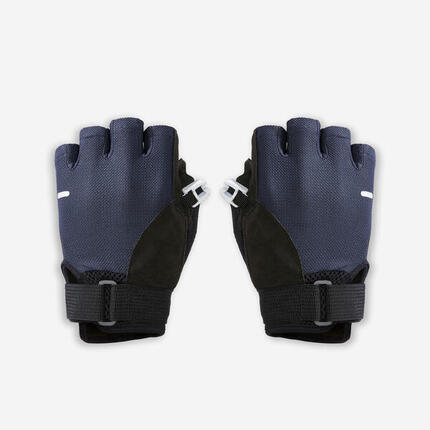 Nordic Walking Halbhandschuhe für Stöcke - blau/schwarz