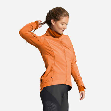 Moteriškas kalnų dviratininko džemperis, oranžinis