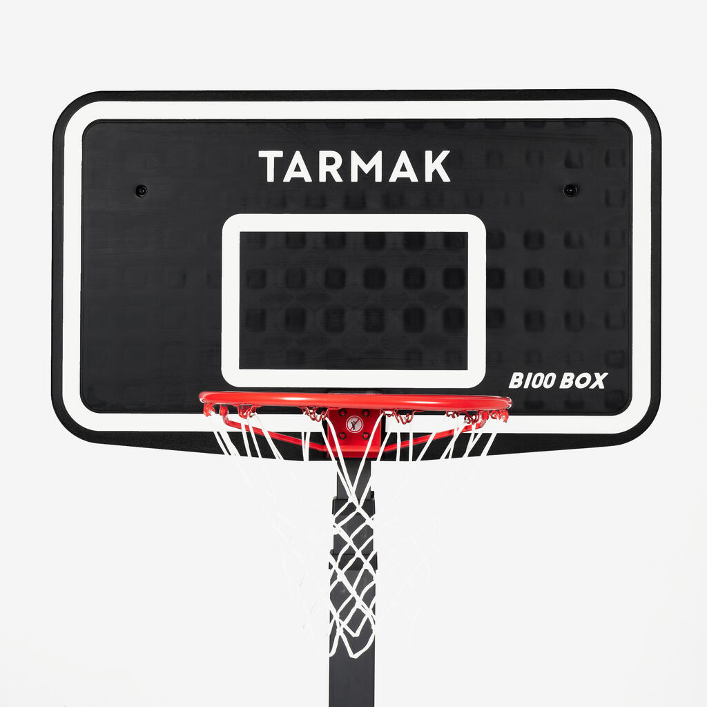 Basketbalový kôš B100 Easy Box skladací s kolieskom nastaviteľný 240 - 305 cm 