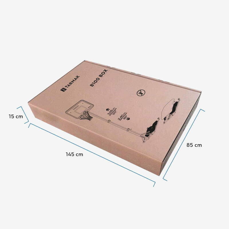 Basketball Korbanlage klappbar mit Rollen 2,40 bis 3,05 m - B100 Easy Box 