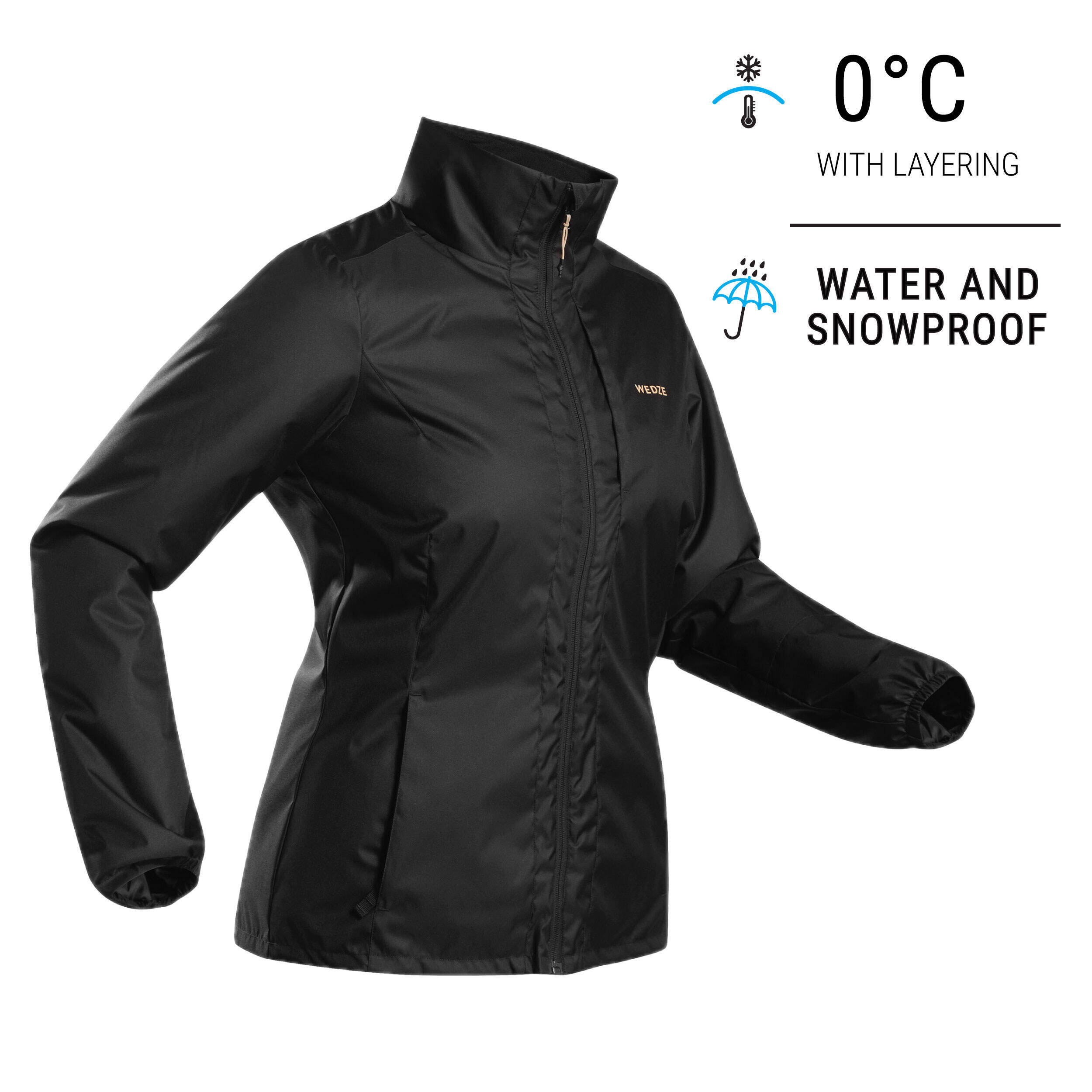 Women Winter Jacket for Skiing - Black 0°C -  1