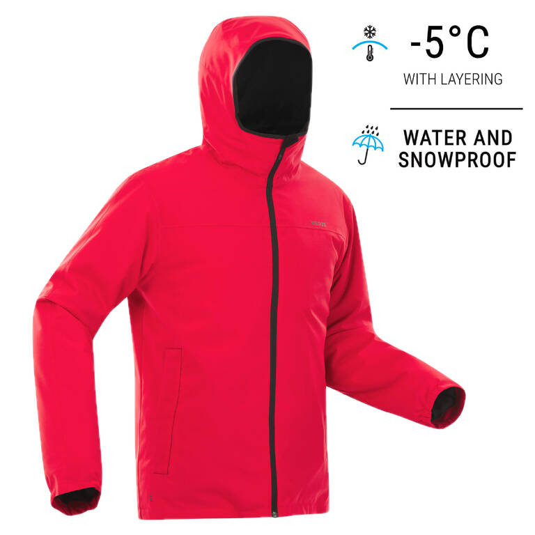 Men Winter Jacket for Skiing Red -5°C