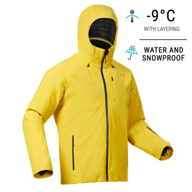 Men's Warm Ski Jacket 500 - Yellow
