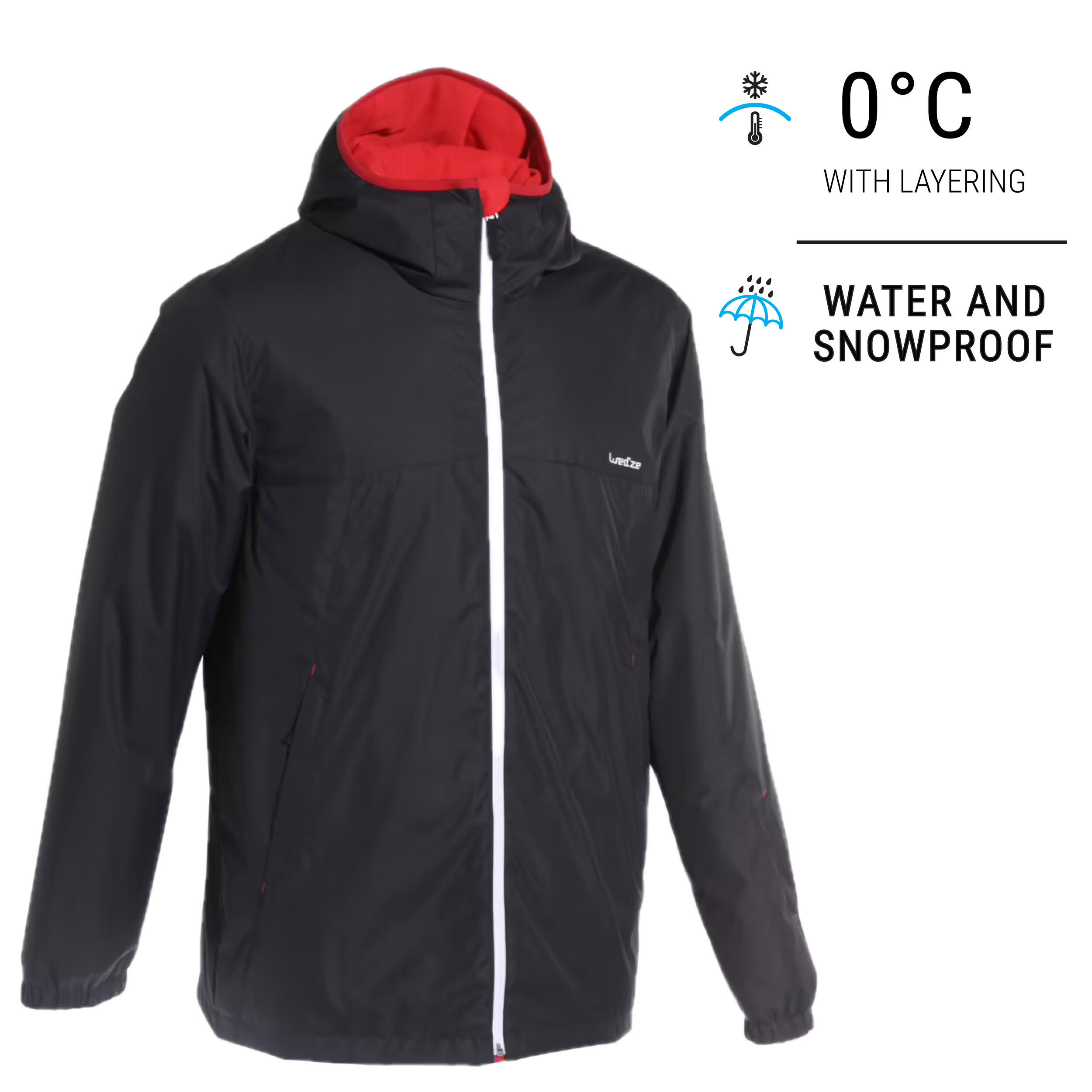 WEDZE Second Life - Men's Ski Jacket - Black - EXCELLENT