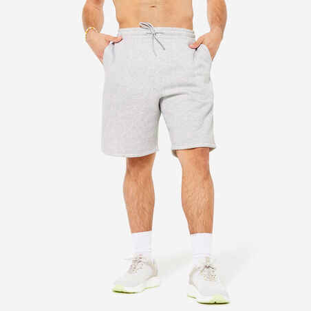 Kratke hlače od flisa za fitness muške sive