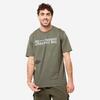 T-shirt de Fitness Homem 500 Essential Estampado Caqui Acinzentado