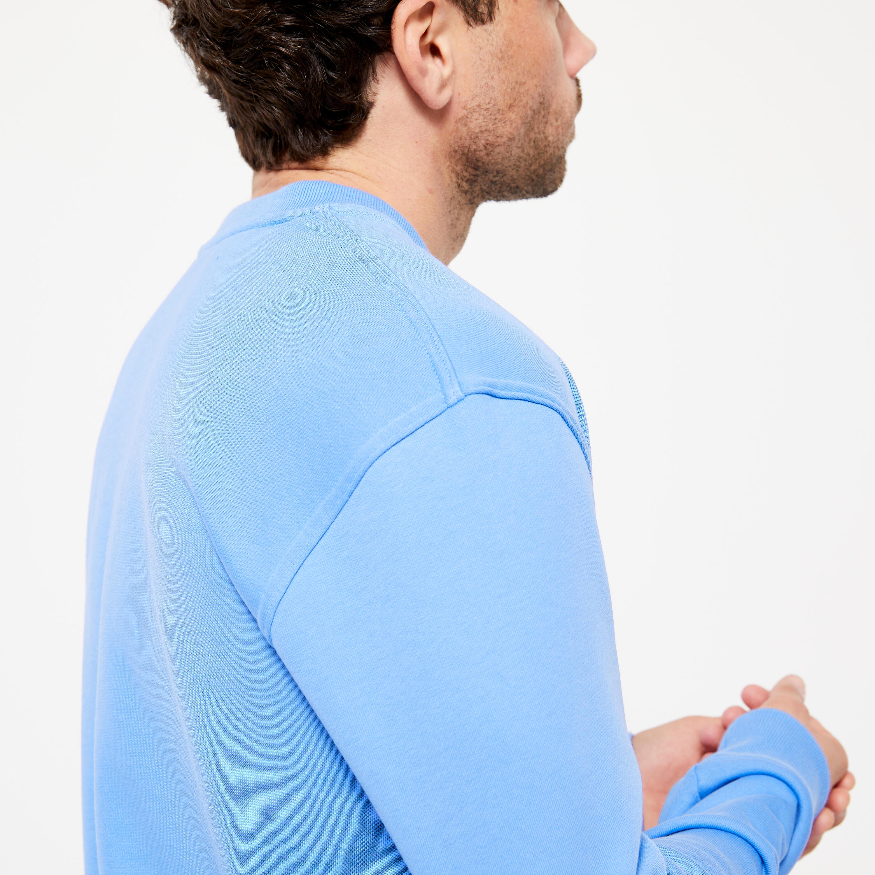 Men's Crew Neck Fitness Sweatshirt 500 Essentials - Lavender 4/7