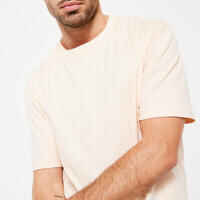 Men's Fitness T-Shirt 500 Essentials - Beige