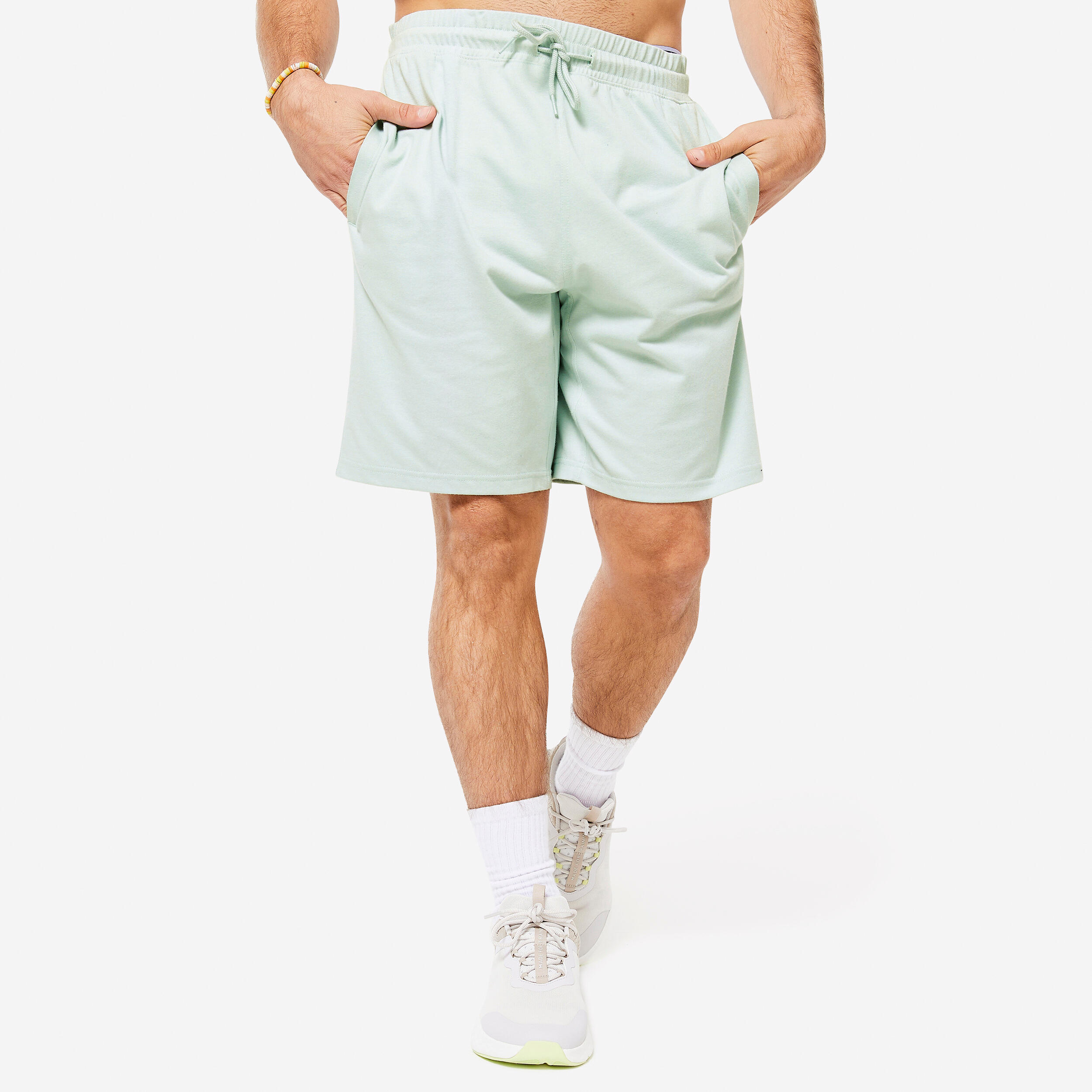 Men's Fitness Shorts 500 Essentials - Green 1/5
