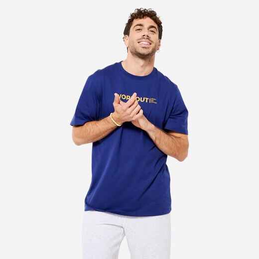 
      POLERA FITNESS 500 ESSENTIAL HOMBRE AZUL TINTA ESTAMPADO
  