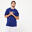 T-shirt uomo palestra 500 ESSENTIALS regular fit 100% cotone blu stampata