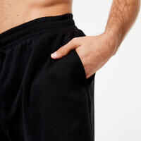 Men's Fleece Fitness Shorts with Pockets - Ultra Black