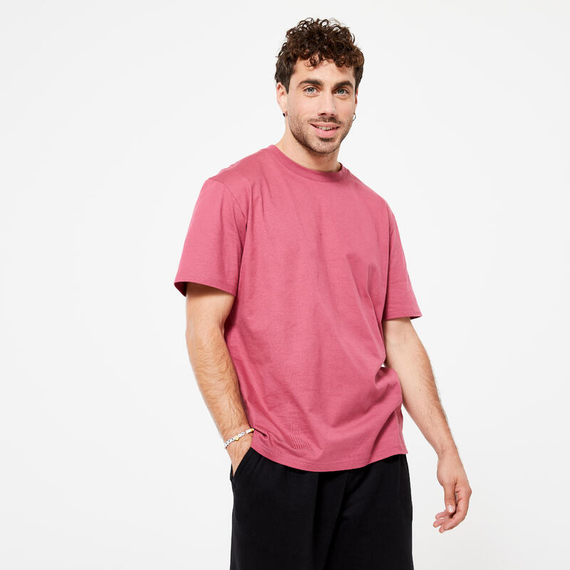 T-Shirt Fitness Homme - 500 Essentials rose
