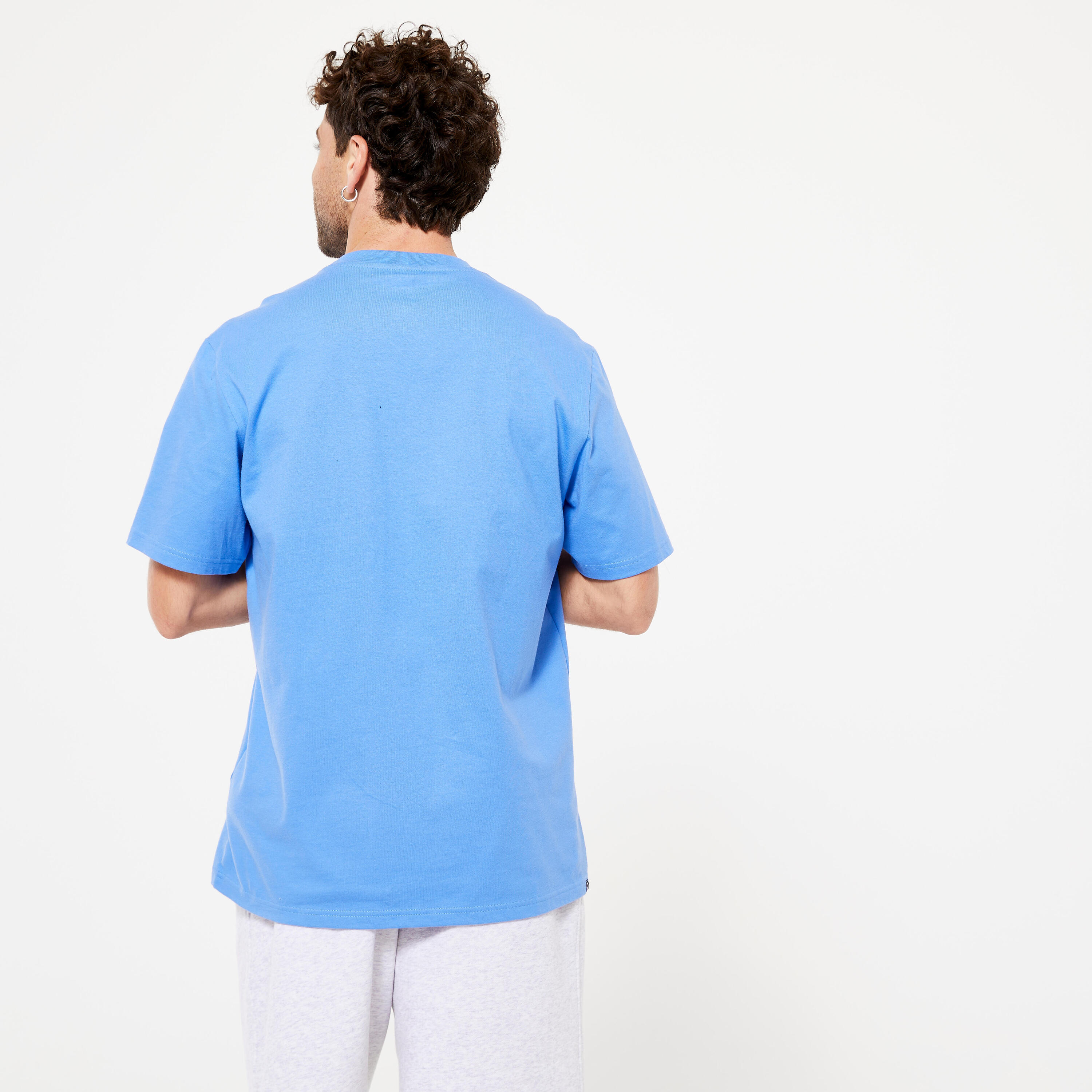 Men's Fitness T-Shirt 500 Essentials - Blue 5/5