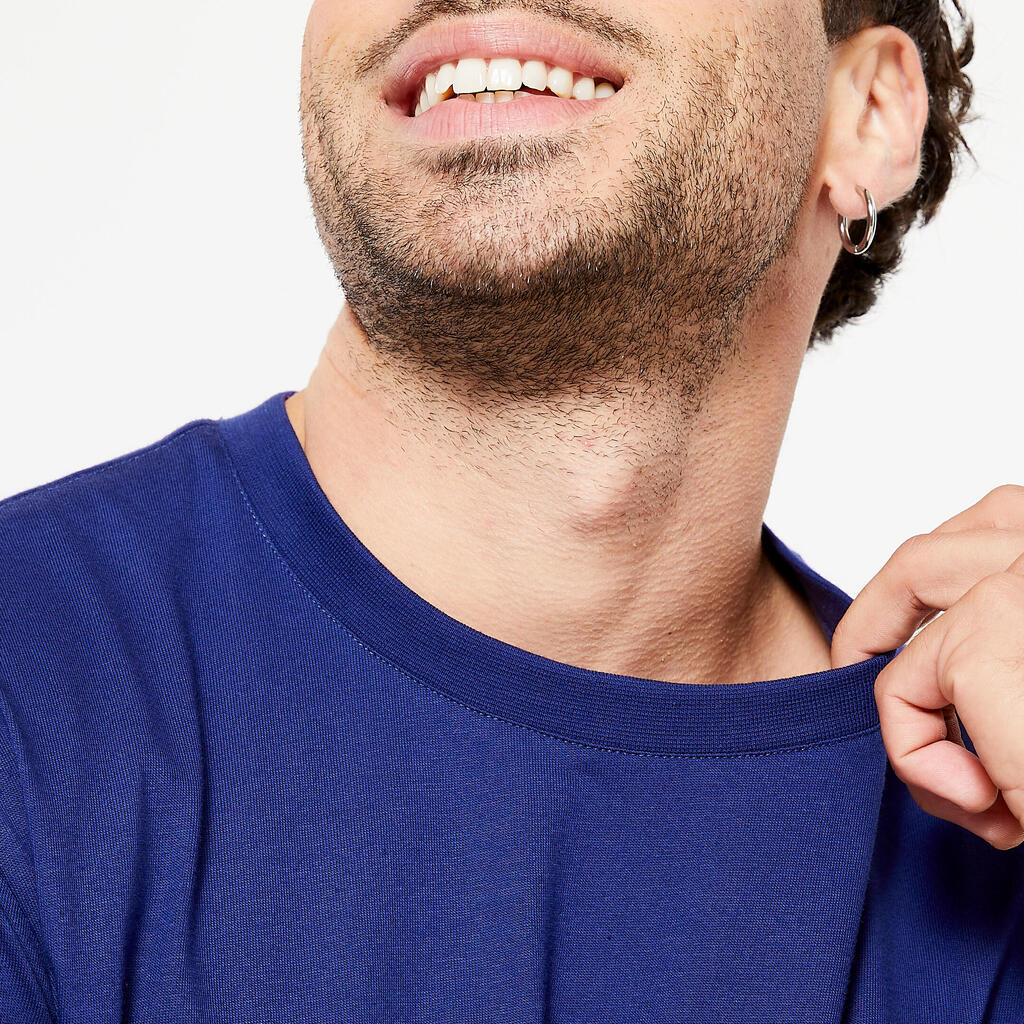 T-shirt de fitness regular en coton homme, vert kaki