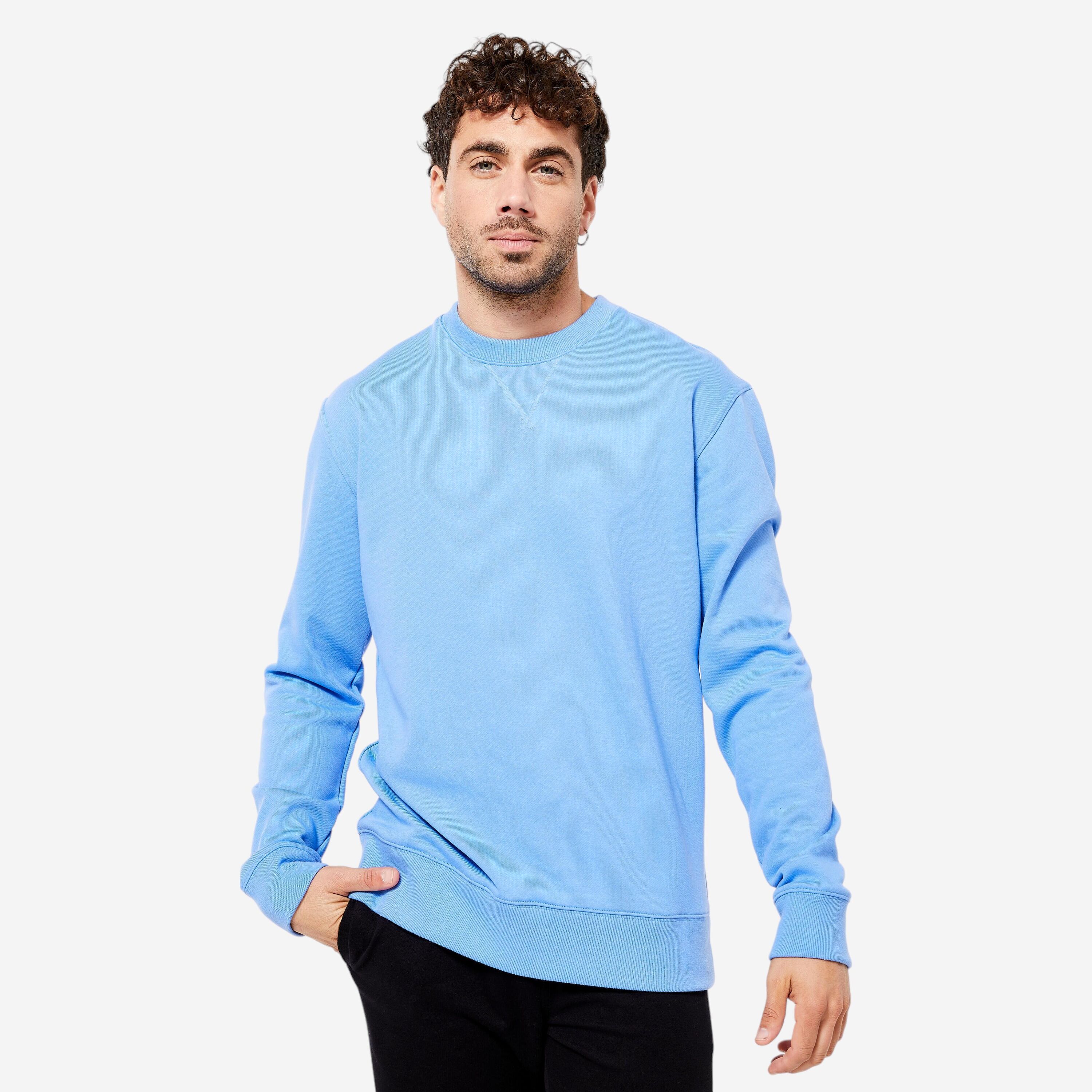 DOMYOS Men's Crew Neck Fitness Sweatshirt 500 Essentials - Lavender