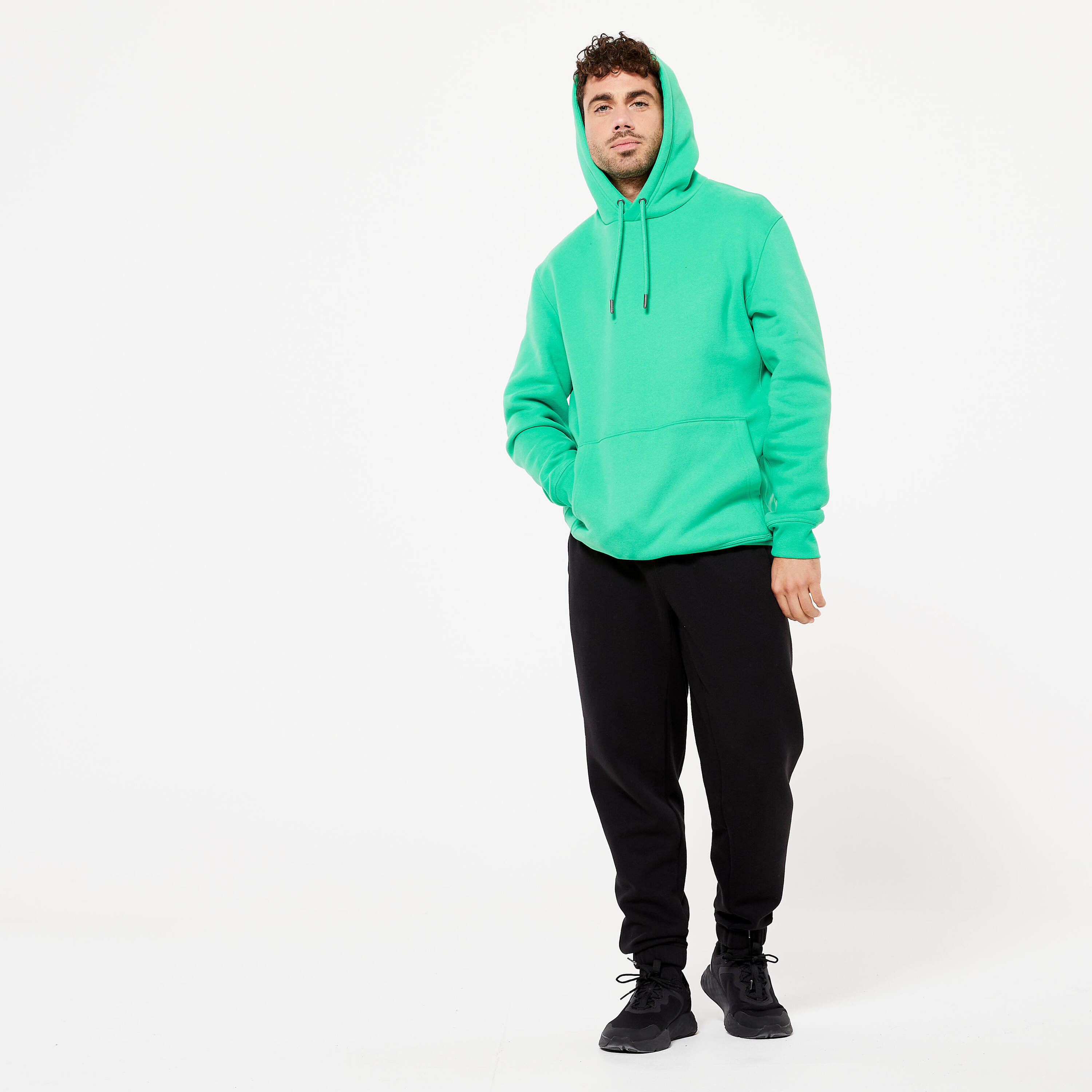 Men Warm Jogging Bottoms - Ultra Black -  3