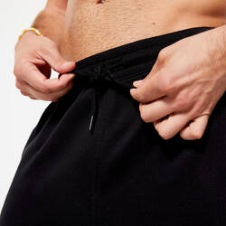 Men's Fleece Fitness Shorts with Pockets - Ultra Black