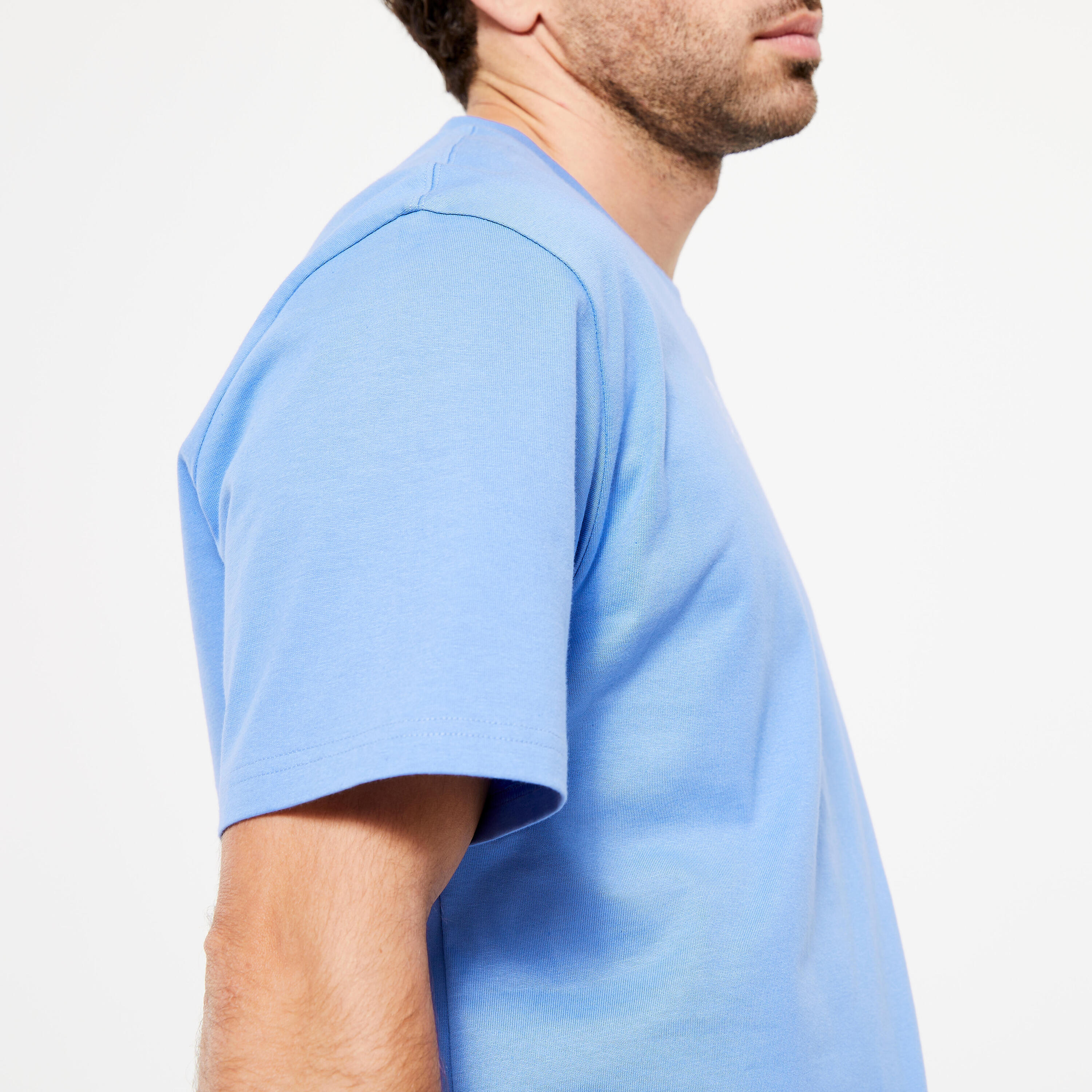 Men's Fitness T-Shirt 500 Essentials - Blue/Lavender Print 4/6