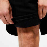 Men's Fleece Fitness Shorts with Pockets - Ultra Black