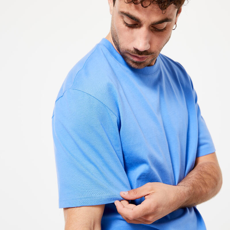 Erkek Mavi Regular Spor Tişörtü 500 Essentials - Fitness