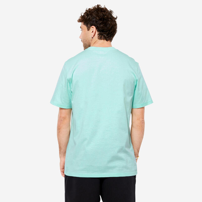 T-shirt Fitness Homme - 500 Essentials Imprimé menthe pastel