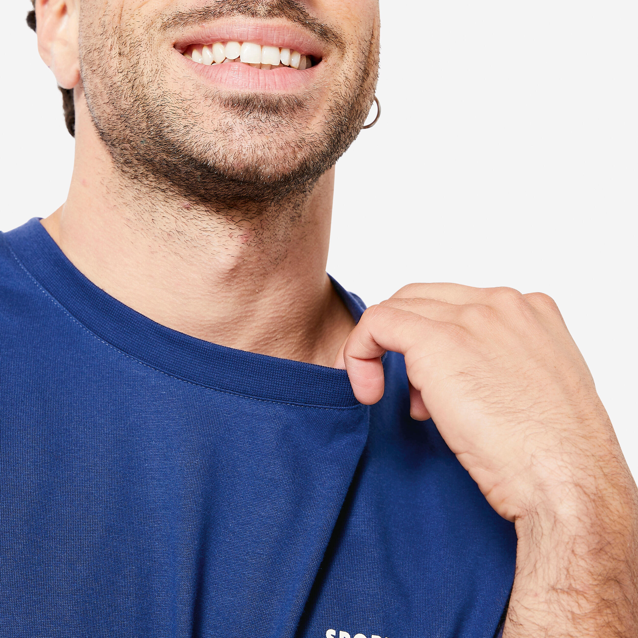 Men's Regular Cotton Fitness T-Shirt - Night Indigo