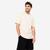 T-shirt fitness homme col rond manches courtes, beige rosé