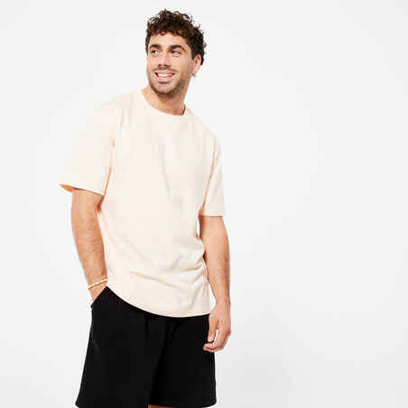 Vyriški kūno rengybos marškinėliai „500 Essentials“, smėlio spalvos
