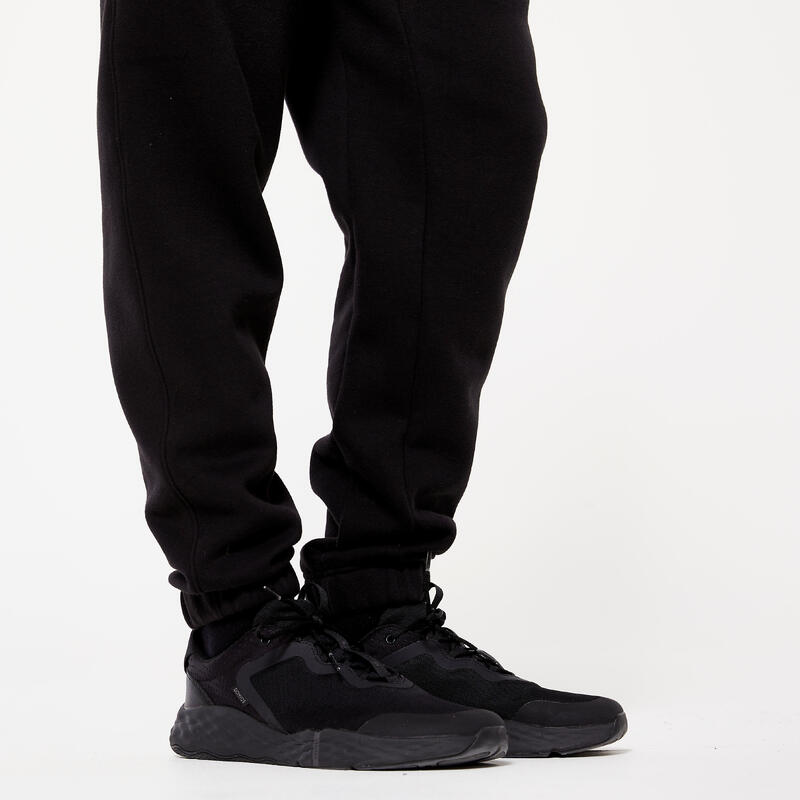 Pantalon de trening călduros Regular 500 Fitness Negru Bărbați 