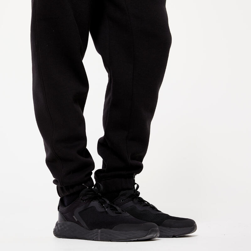 Pantalon de trening Regular 500 călduros Fitness Negru Bărbați