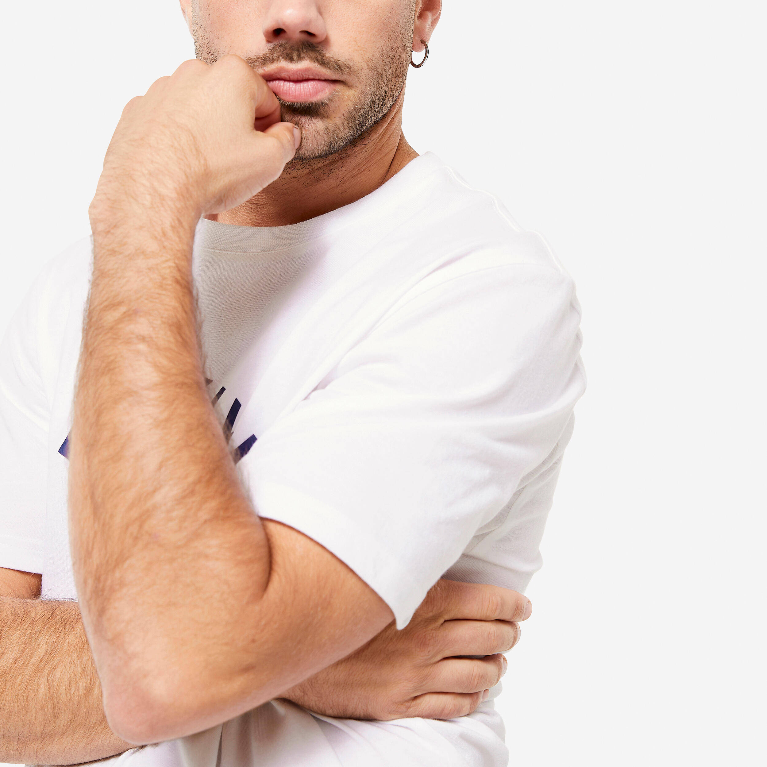 Men's Regular Cotton Fitness T-Shirt - Ultra White -  4