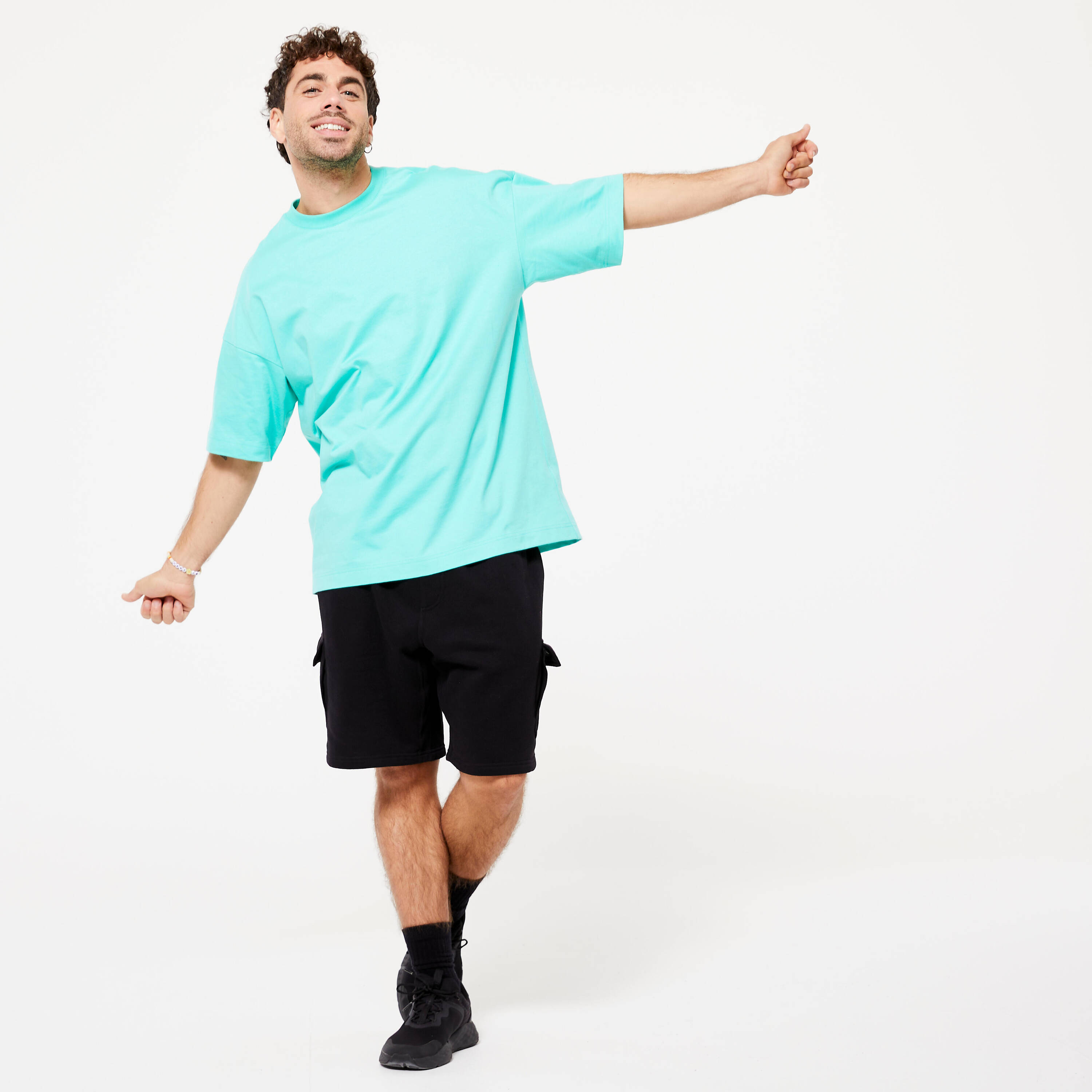 Men's Fleece Cargo Shorts 520 - Ultra Black -  3