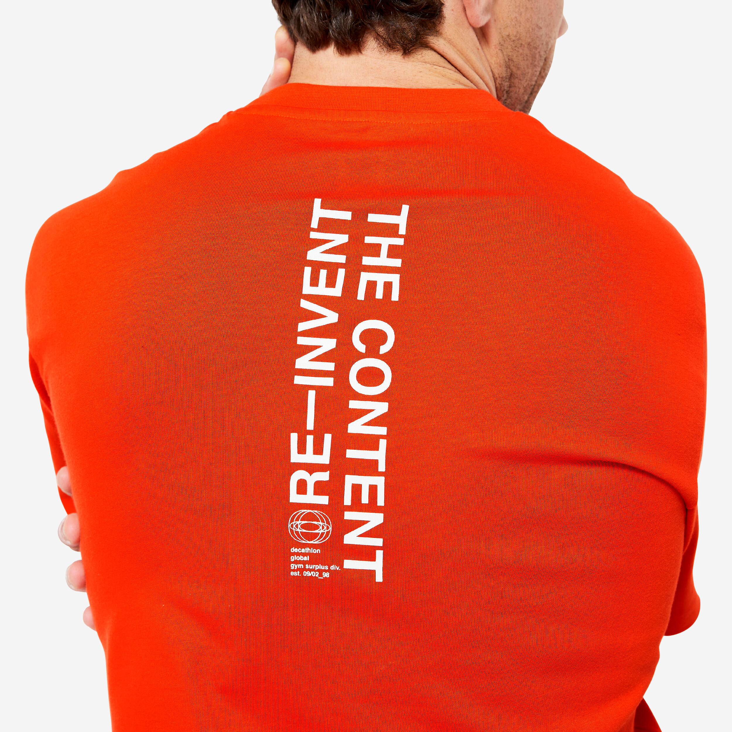 Men's Fitness T-Shirt 500 Essentials - Red Print 6/6
