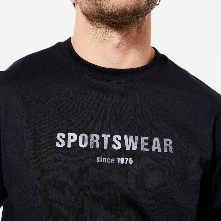 Men's Fitness T-Shirt 500 Essentials - Black Print